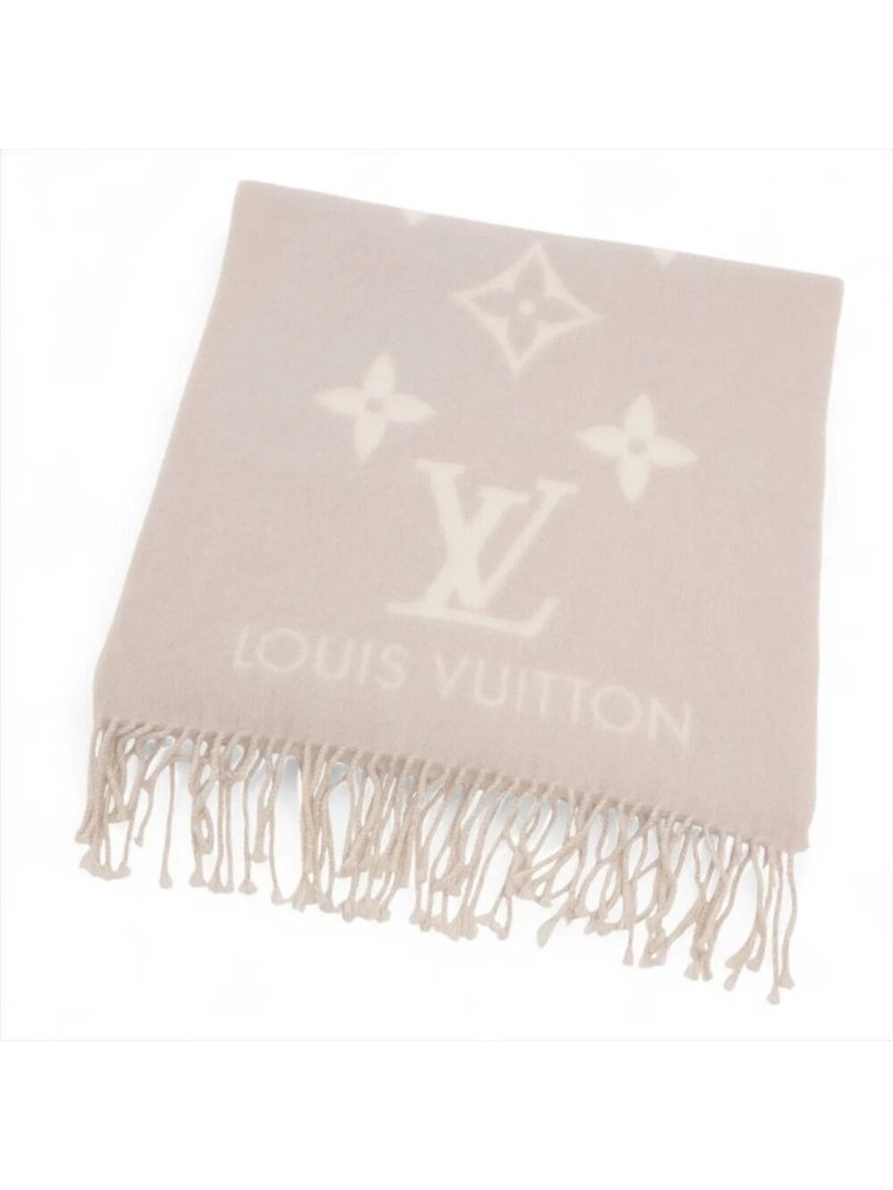Louis Vuitton Cashmere 100% Echarpe Reykjavik Scarf Fringe